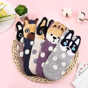 Cute Dog Print Socks Set